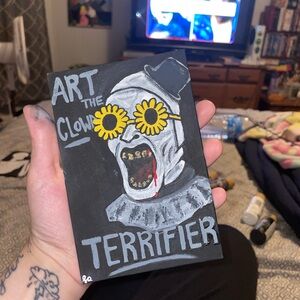 Art the Clown Terrifier Canvas Art - Black and White